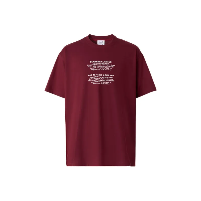 Burberry Coordinates Print Cotton T shirt-0