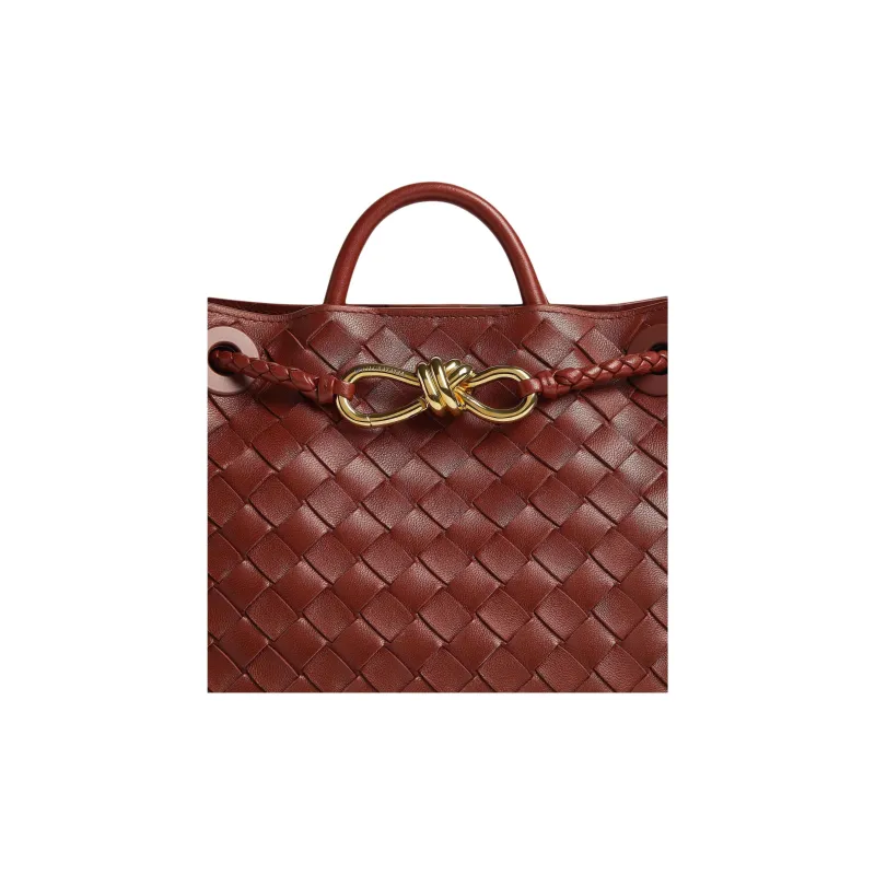 Bottega Veneta Andiamo Series Sheepskin Shoulder Bag Crossbody Bag Handbag Small Size Women's Sapele Red-4