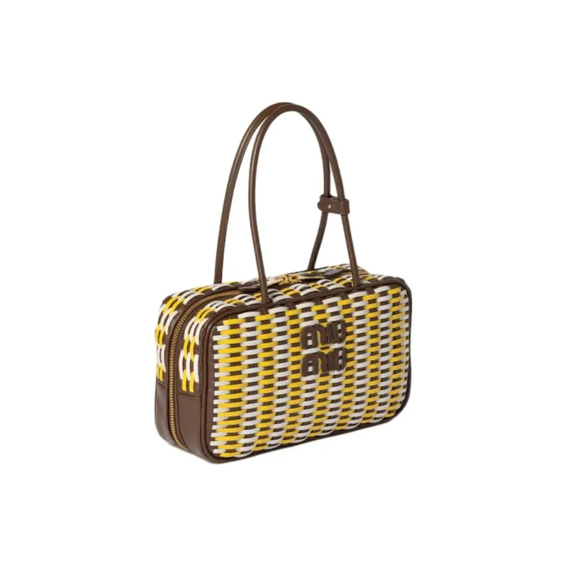 MIU MIU Beau Cow Leather Handbag Unisex Multicolor-1