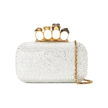 Alexander McQueen Calfskin Clutch Women's Silver