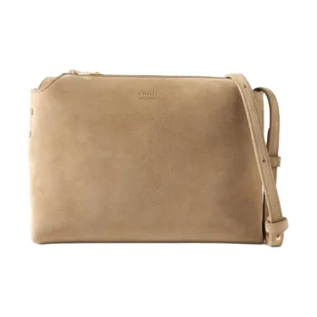 KHAITE Lina Calf Suede Shoulder Bag Regular Women's Khaki