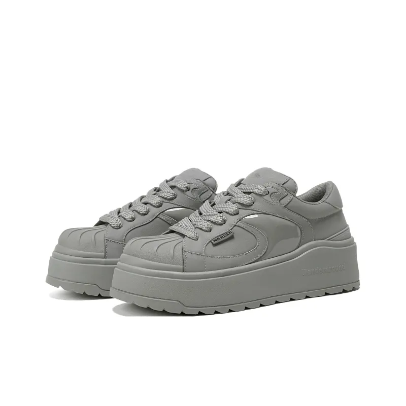 WANDER AROUND Cushioning, Wear Resistant Low Top Skateboard Shoes Unisex Graphite Gray-2