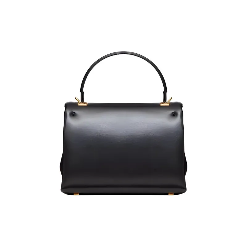 Valentino One Stud Sheepskin Shoulder Bag, Crossbody Bag, Handbag Mini Women's Black-2