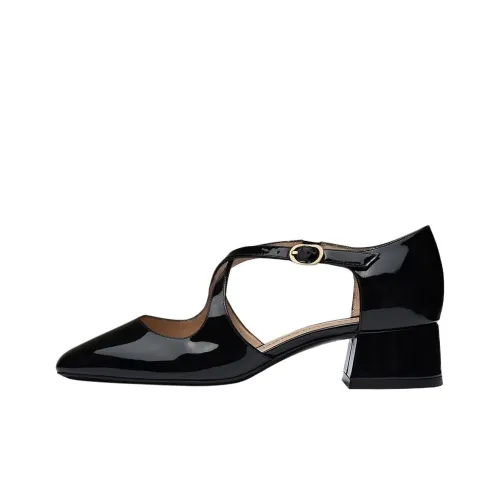 Stuart Weitzman/SW Chunky Heel High Heels 3.5cm Women's Black
