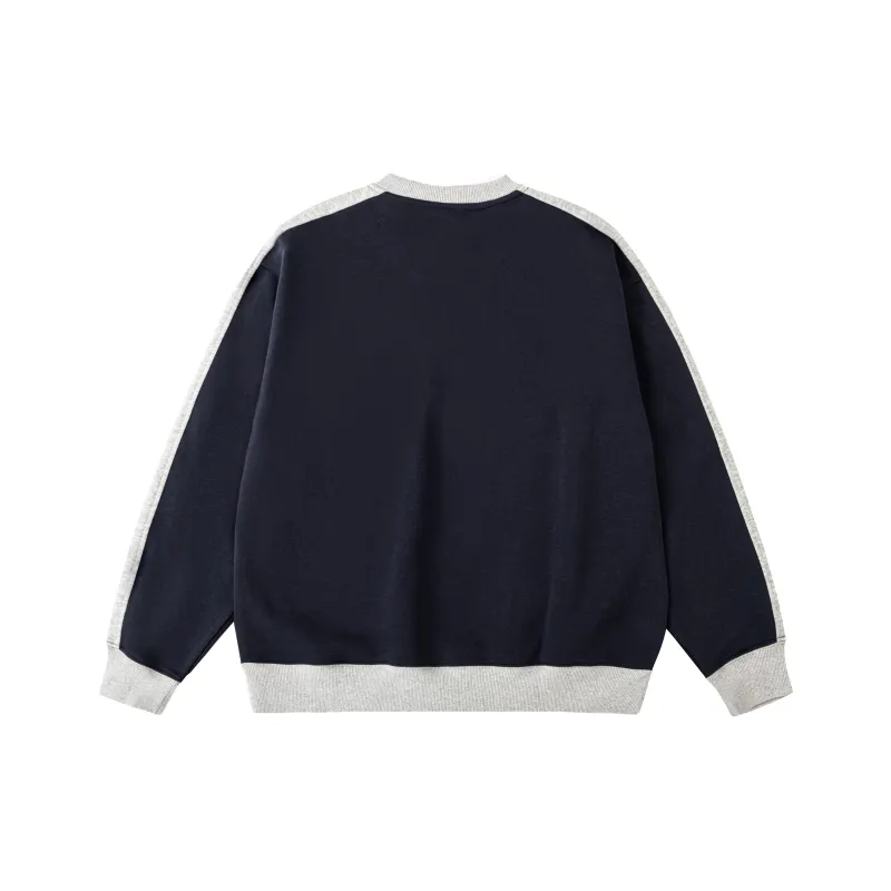 BORDERLESS BDLS Sweatshirt Unisex Navy Blue+Heather Gray-1