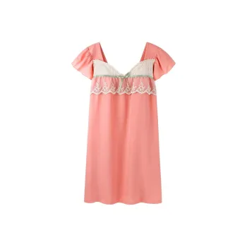 JINXU Nightgown Women's Orange Red