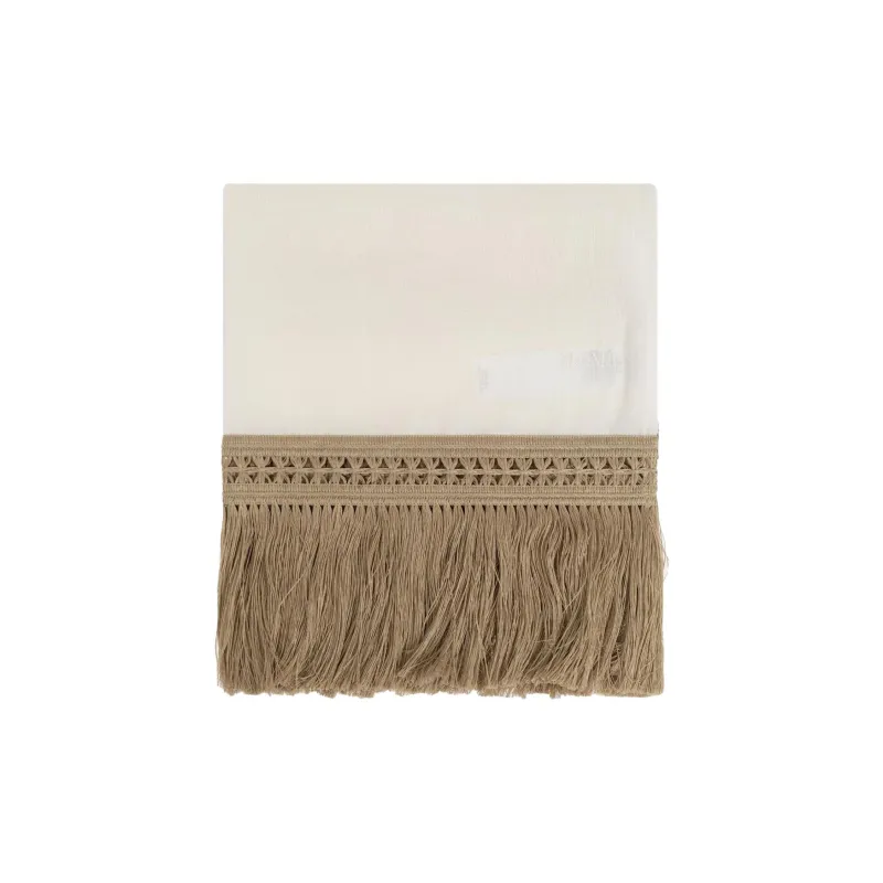MaxMara Logo Embroidered Fringed Scarf-0