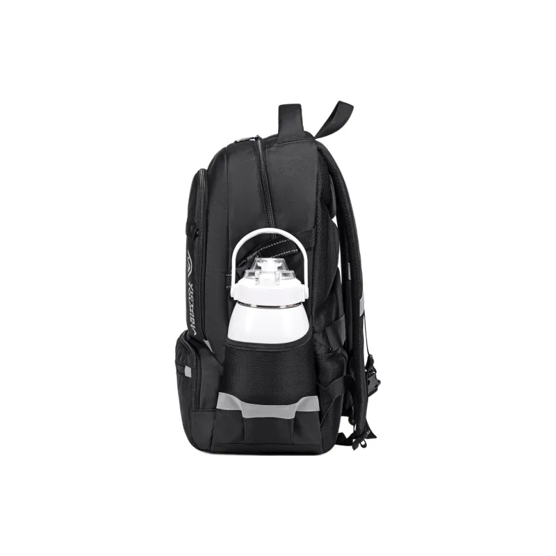 Victorian Traveler Fabric Double Shoulder Backpack Regular Unisex Silver Gray-10