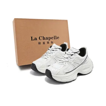 La Chapelle Chunky Sneakers Women's Mid-Top White Black