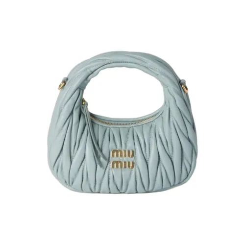 MIU MIU Wander Series Lambskin Handbag Mini Women's Blue