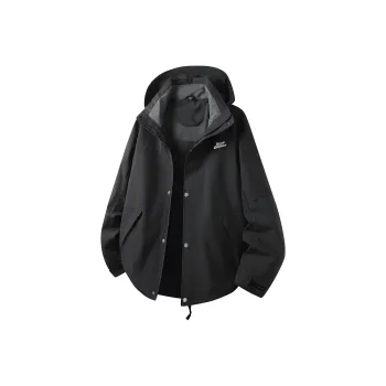 Feiyue Water Resistant Windproof Warm Water Repellent Rainproof Windbreaker Jacket Unisex Black