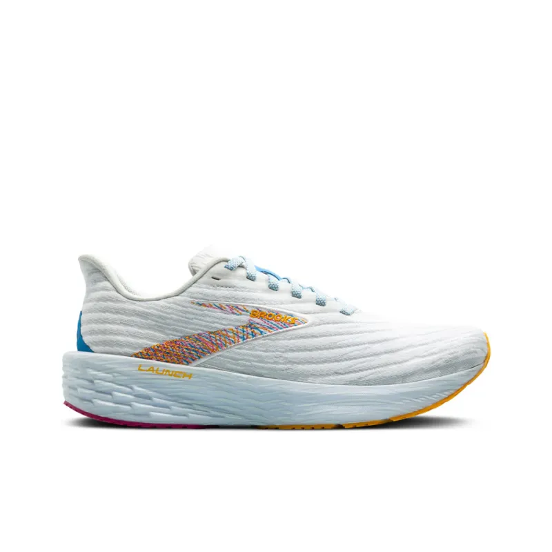 Brooks Launch 11 Slip Resistant Breathable Low Top Running Shoes Men's White-1