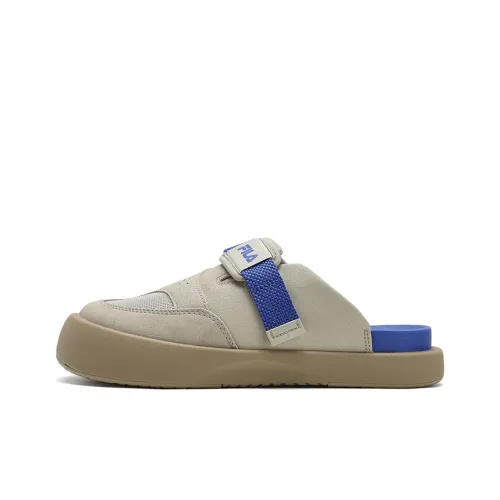 FILA SMILA Rubber Sole Abrasion Resistant Slip Resistant Closed Toe Slippers Women's Rough Beige Yellow