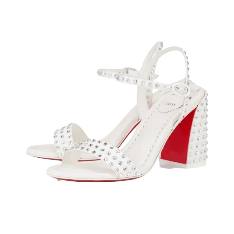 CL LUBOTING Miss Jane One Strap Sandals 8.5cm Women's White-2
