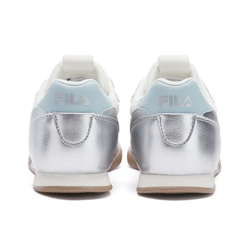 FILA Trail Breathable And Lightweight Low Top Casual Shoes Women's White Silver-3