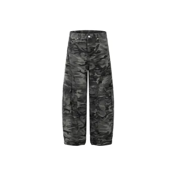 PAINT STAIN Cargo Pants Unisex Army Green Tone