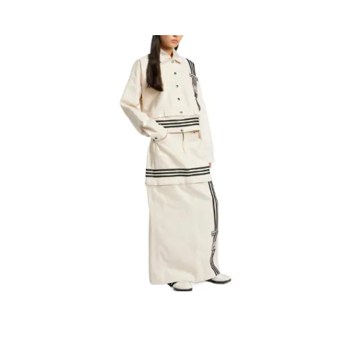 Adidas Originals SS25 Casual Long Skirts Women's Natural Denim Beige Yellow