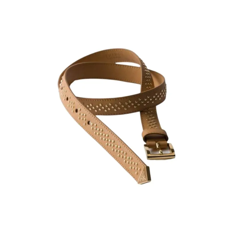 PRADA Stud embellished Leather Belt-1