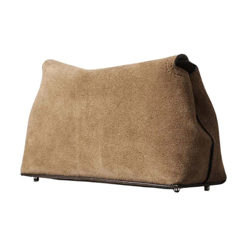 TOTEME T Lock Suede Shoulder Bag-1