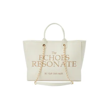 SEM/R PU Handbag, 2025 Shoulder Bag, Large Capacity Shopping Bag Large Size Women's Raw White/Black