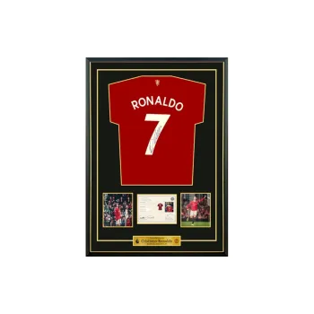 Three For Manchester United Team Ball Jersey Deluxe Mounting, Outer Frame Approx. 75x105cm Unisex
