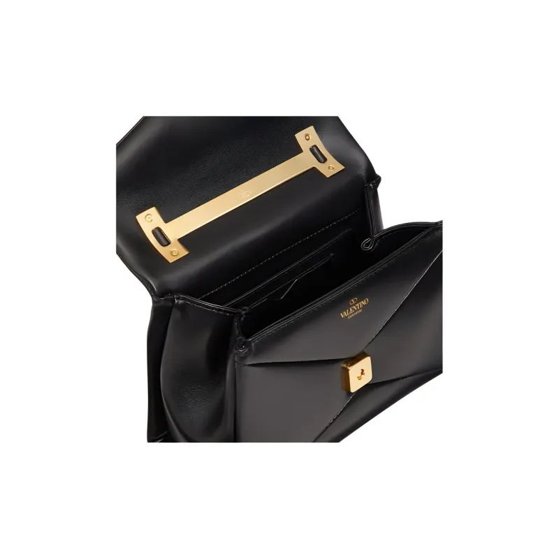 Valentino One Stud Sheepskin Shoulder Bag, Crossbody Bag, Handbag Mini Women's Black-4