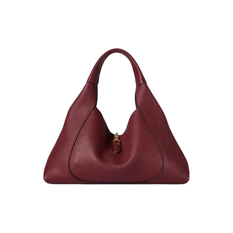 GUCCI Grained Leather Shoulder Backpack Handbag Large Size Women's Ancora Red-4