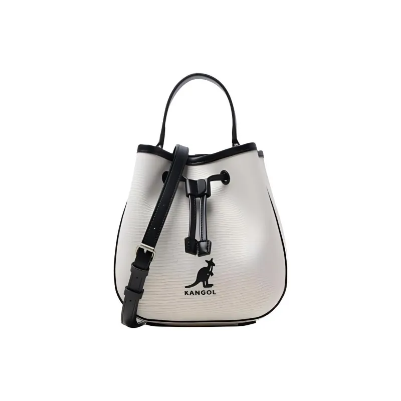 KANGOL Canvas Canvas Bag Bucket Bag Handbag Shoulder Bag Crossbody Bag Regular Women's Black/White-1
