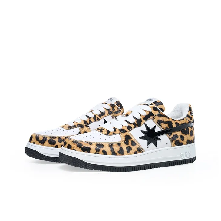 Starwalk Soldier Quick Dry Wear Resistant Lightweight Breathable Low Top Skateboard Shoes Unisex Leopard Print-2