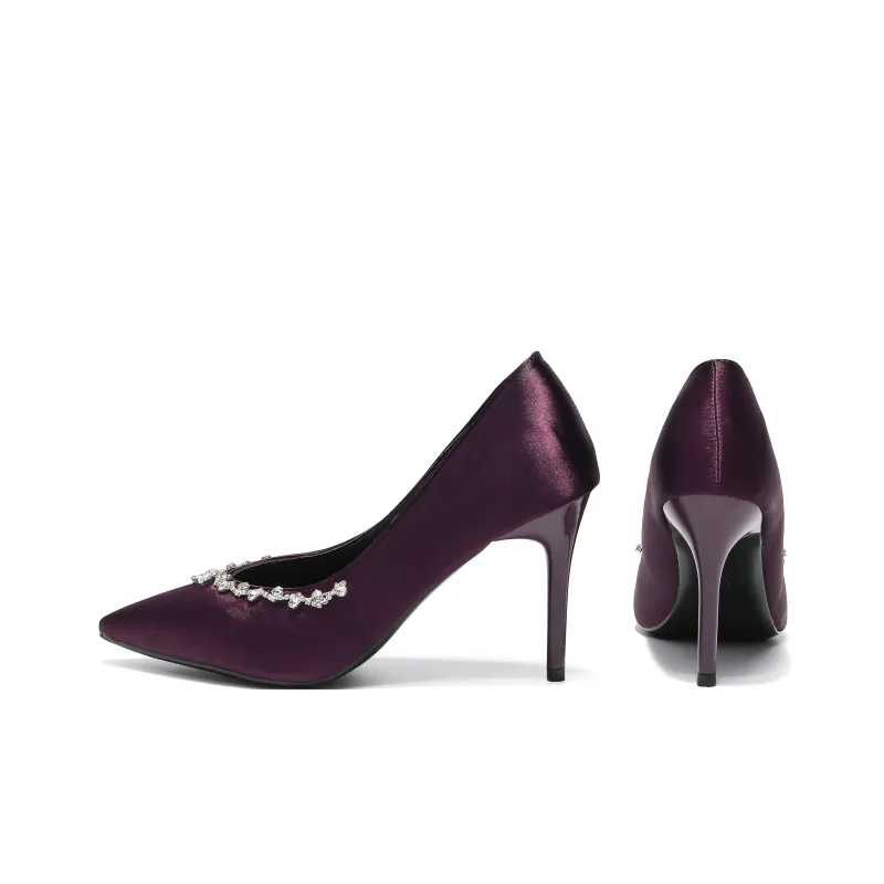 Be Good Slim Heel High Heels Women's Purple-4