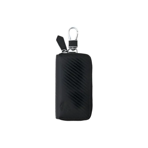 BEVERLY HILLS POLO CLUB Cow Leather Key Pouch Unisex Black