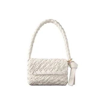 Bottega Veneta Kalimero Cittàh Calfskin Shoulder Bag Women's Ecru