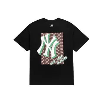 MLB New York Yankees Drop Shoulder Sleeve T Shirt Unisex Black