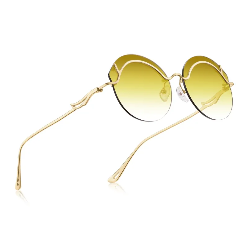 Lao Feng Xiang Β Titanium Irregular Shape Sunglasses Women's-3