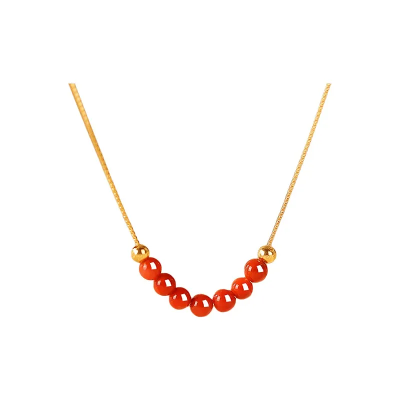 Oriental Jade Southern Red Agate Necklaces Women's-0