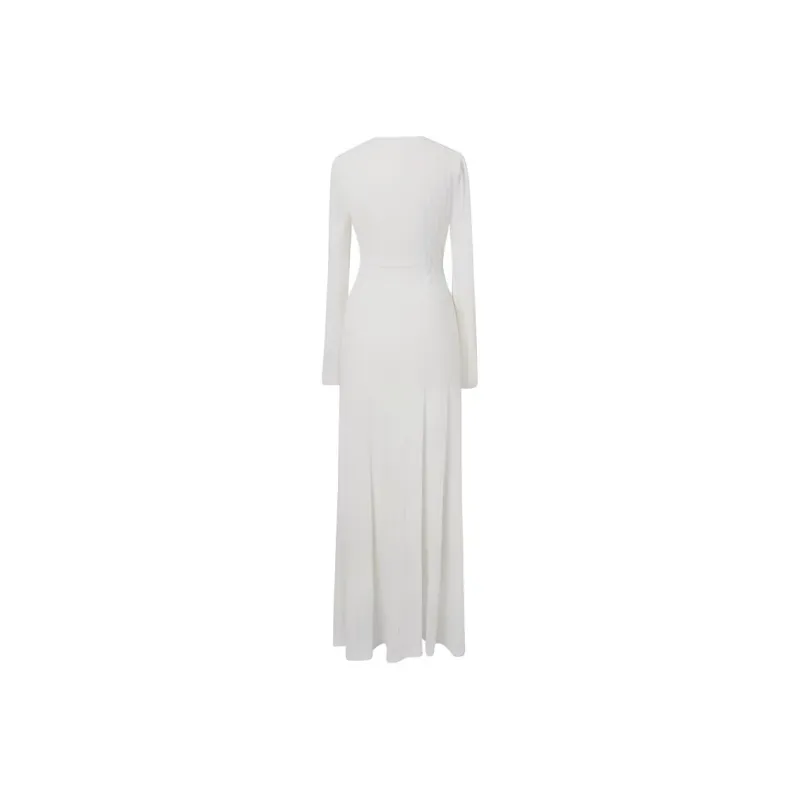 AFGGD Long Sleeved Dresses Women's White-1