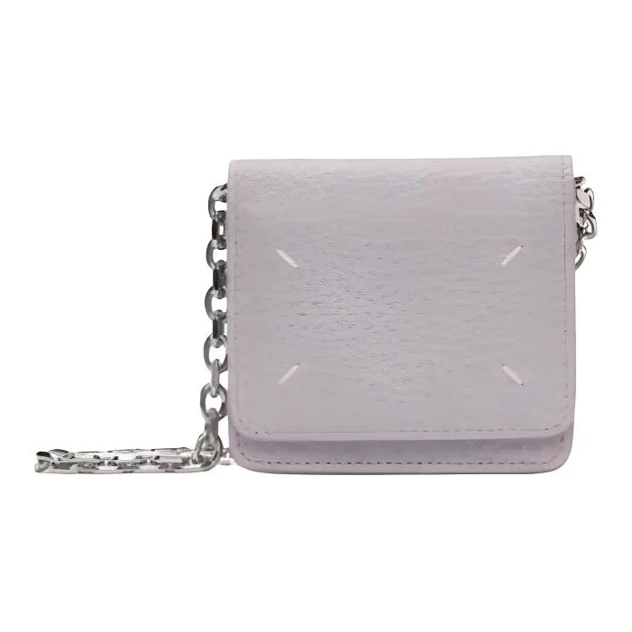 Maison Margiela Leather Shoulder Bag, Crossbody Bag, Wallet Mini Women's Light Purple-0