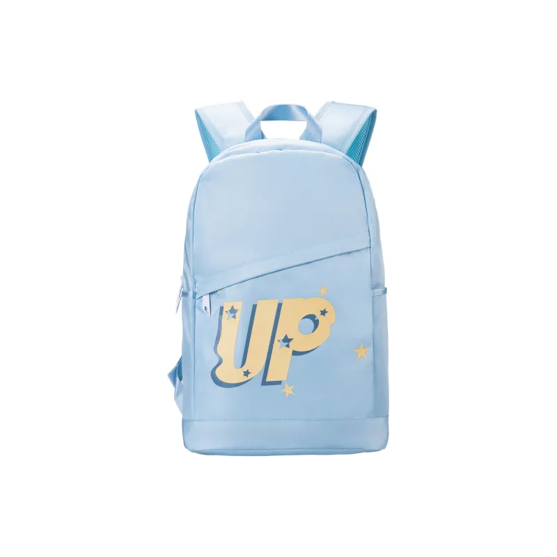 TURN UP Polyester Student Backpack Large Size Unisex Light Blue-0