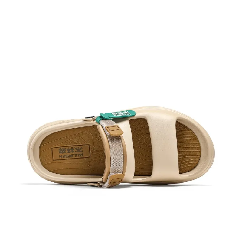 Mulinsen Beach Sandals Unisex Black/Khaki Brown/Matcha Green-9