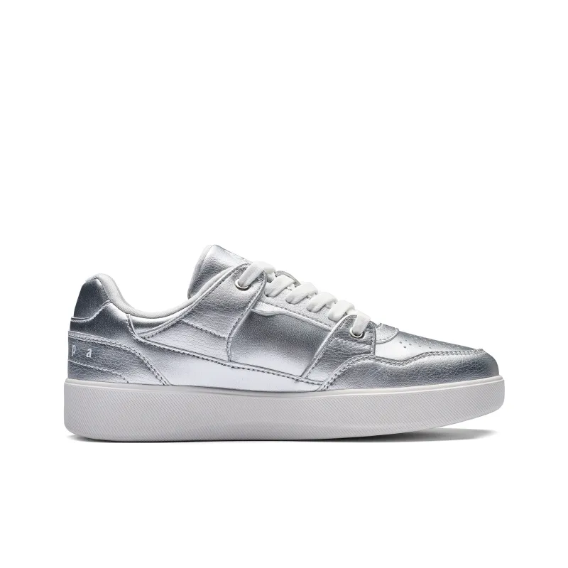 Kappa Back to Back Anti Slip Wear Resistant Low Top Skateboard Shoes Women's Silver-1