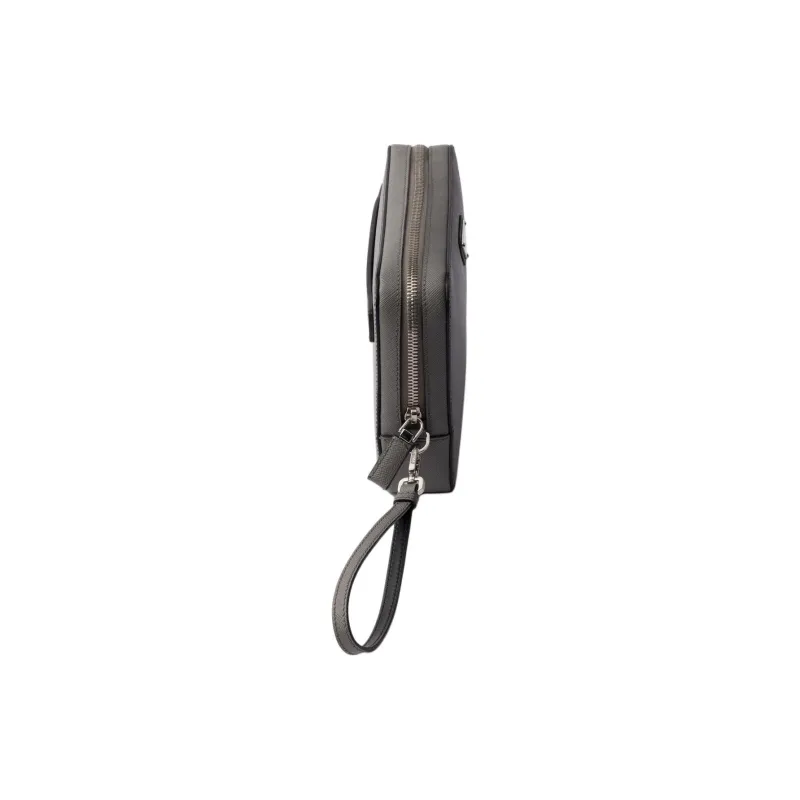 PRADA Saffiano Leather Clutch Men's Marble Gray-2