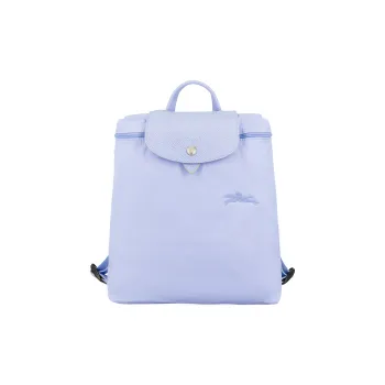 LONGCHAMP Le Pliage Green Cow Leather Trim Backpack Women's Blue