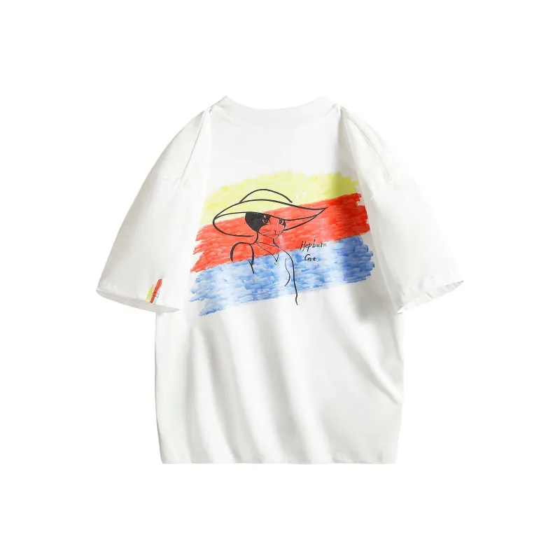 Hepburn Cat T-Shirts Unisex-9