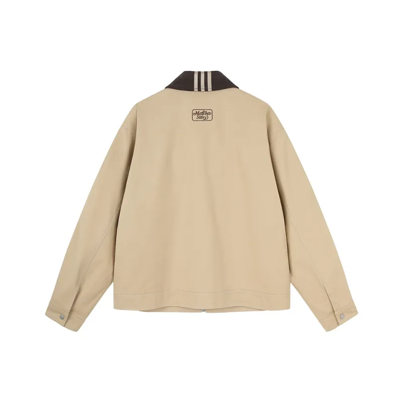 MATCHA STORY College Series Jacket Unisex Khaki-1