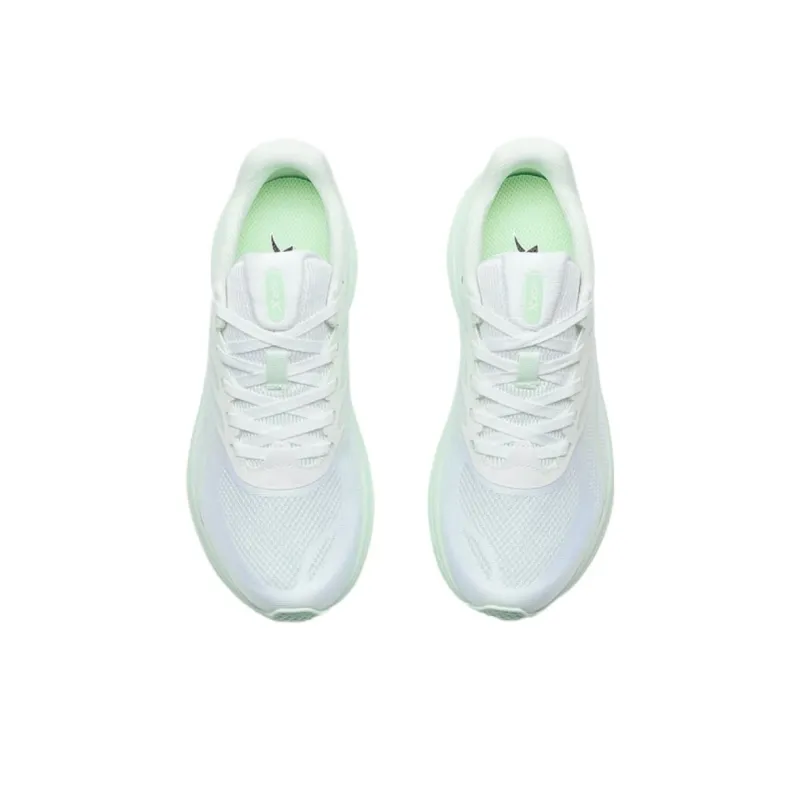 XTEP Breathable Slip Resistant Low Top Casual Running Shoes Women's White Green-2