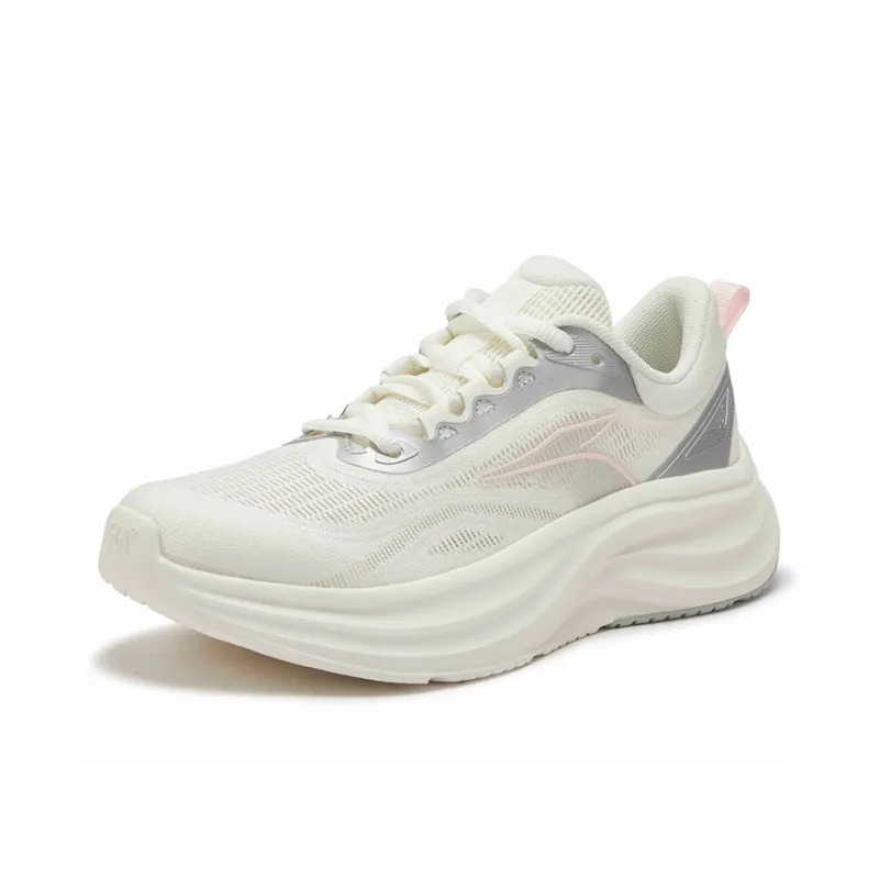 361° Breathable And Slip Resistant Low Top Casual Running Shoes Women's White Silver-1