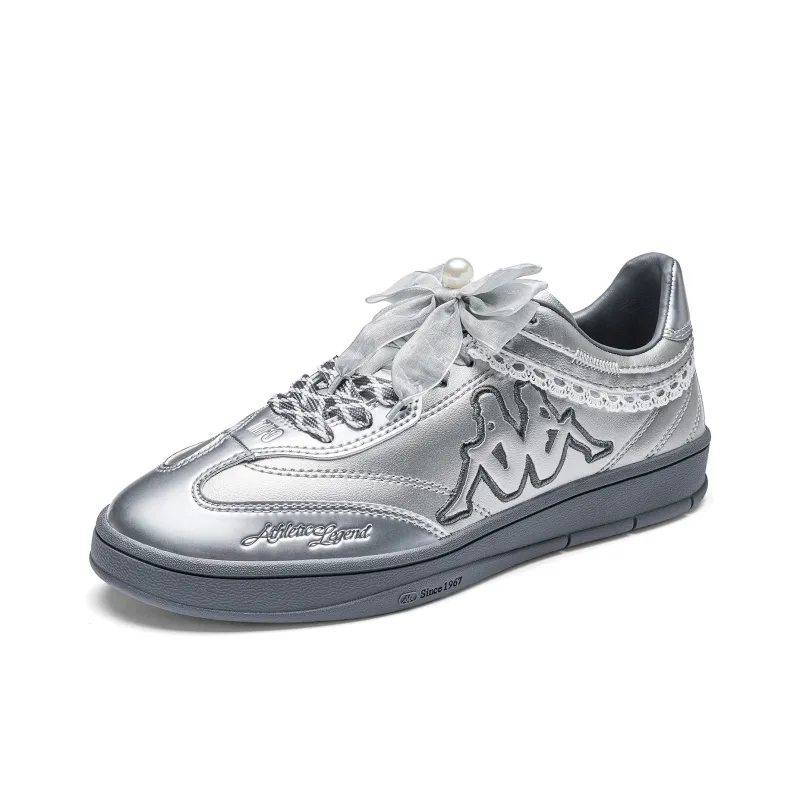Kappa Back to Back Anti Slip Wear Resistant Low Top Skateboard Shoes Women's Silver-2