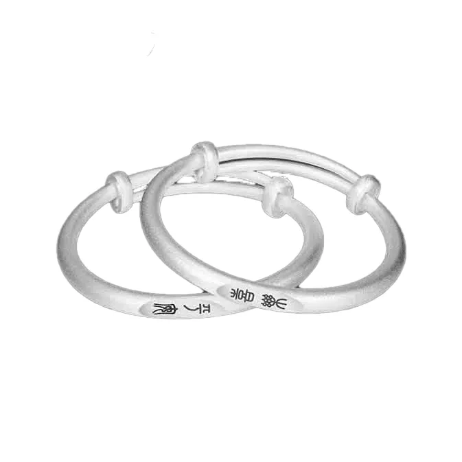 HAOYINFANG Pure Silver 999 Sterling Silver Bangles Kids'-0