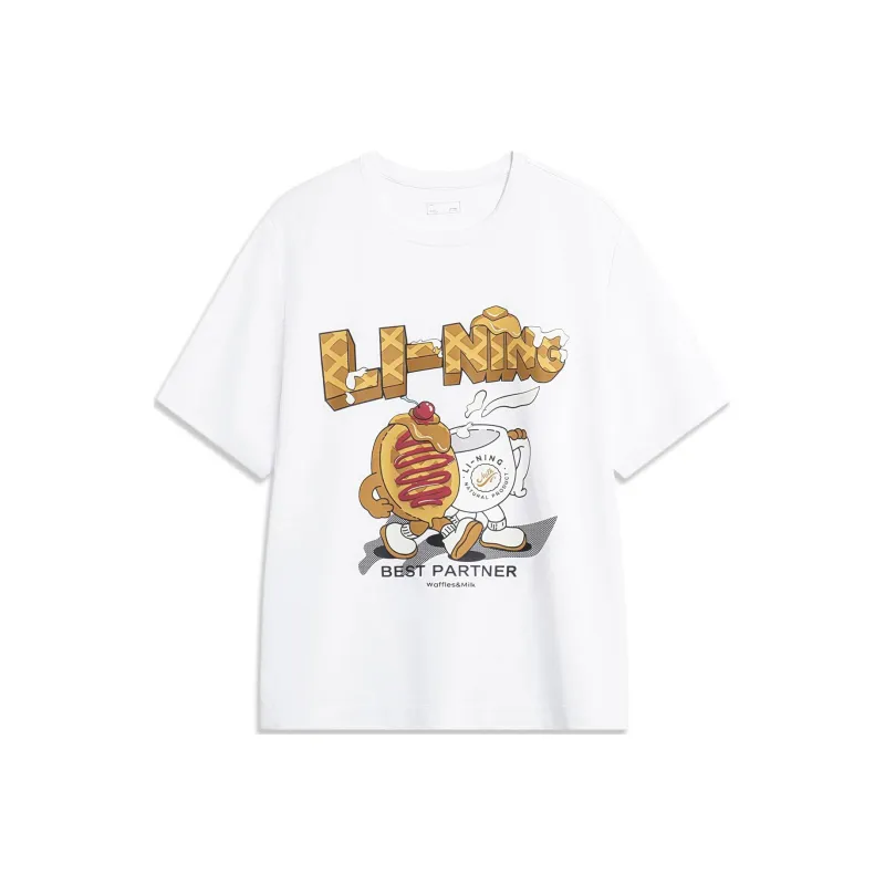 LiNing Sports Fashion Collection T Shirt Unisex Standard White-0