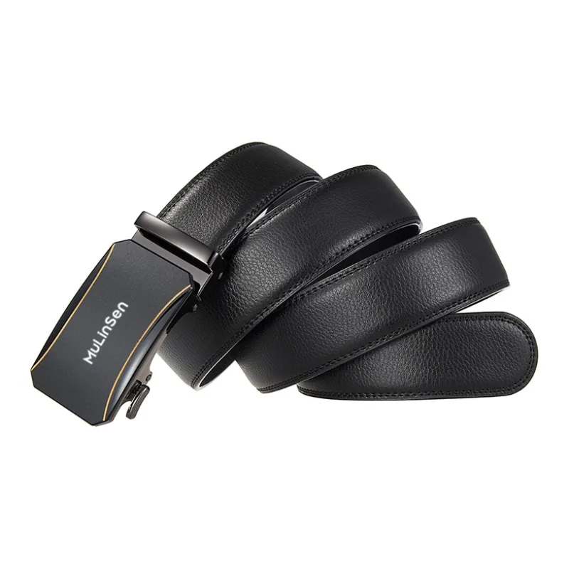 Mulinsen Cow Leather Belts Men's Width 3.5CM-2